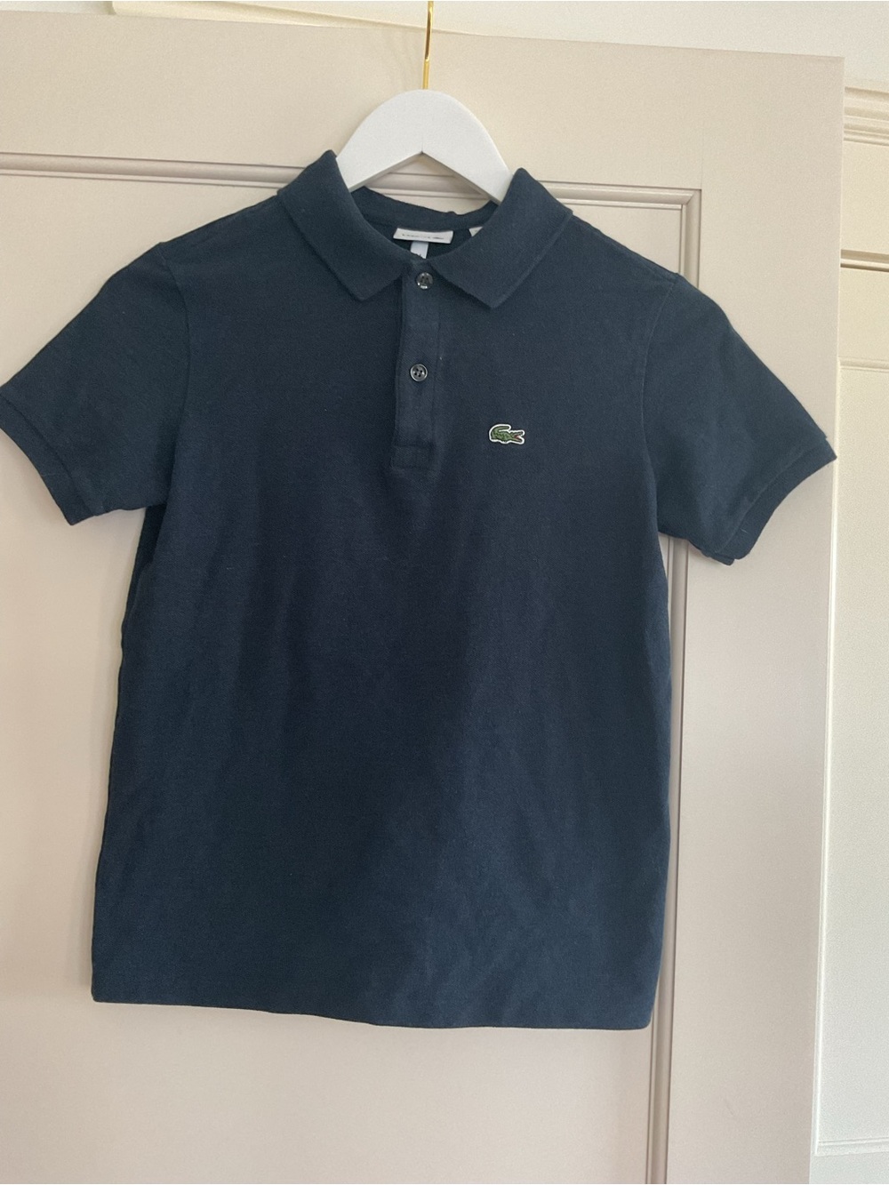 Lacoste Kids' Petit Piqué Polo Navy blue with Green Crocodile Logo size 14y